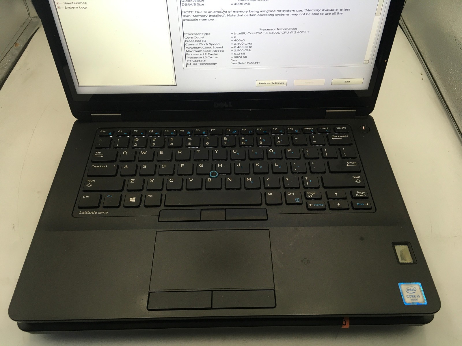 DELL LATITUDE E5470 – BOOTS TO BIOS -LOT OF 2- INTEL I5 6300U – NO RAM -READ- BB