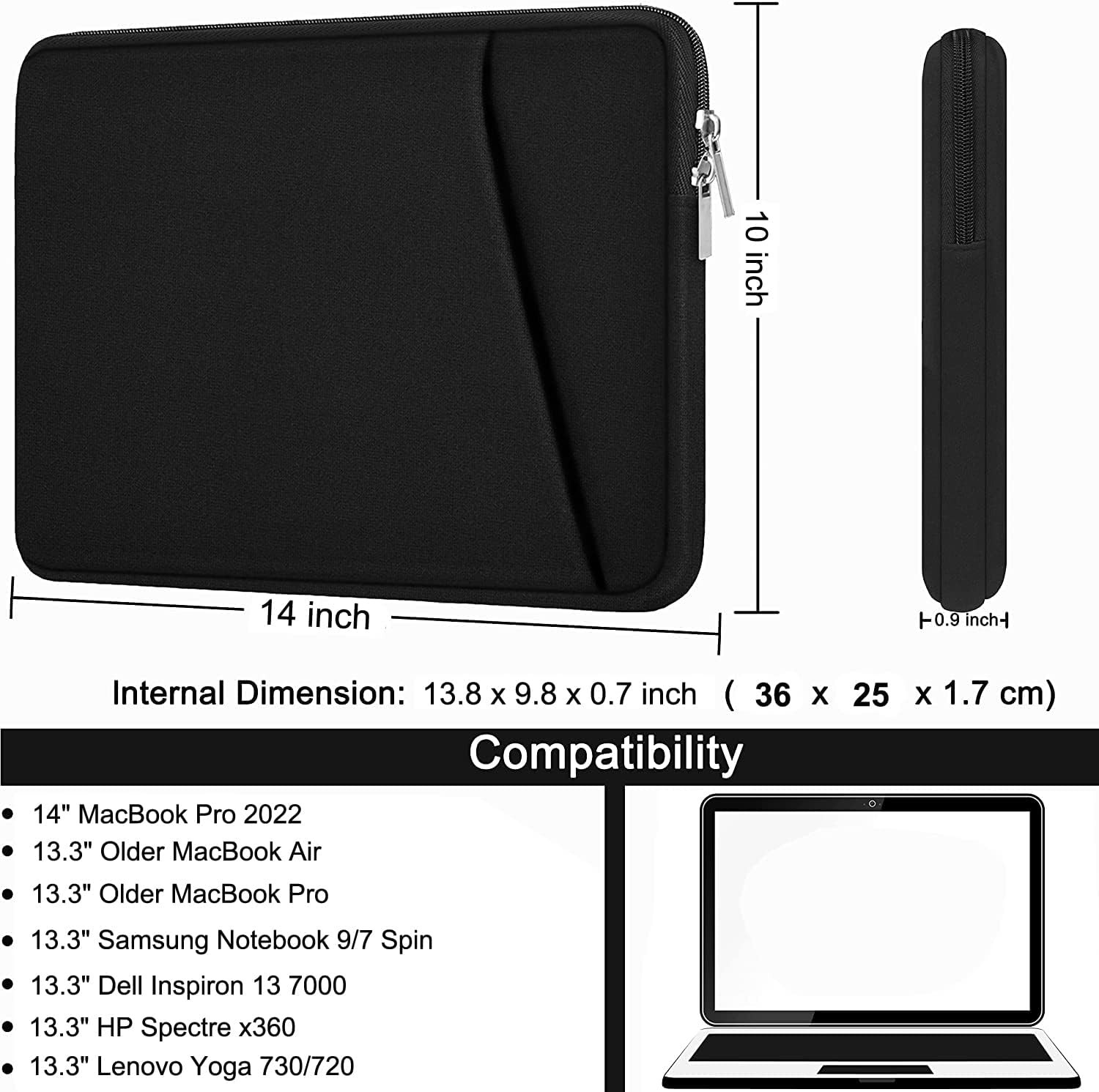 Laptop Sleeve Case 13 Inch, Upgrade 14 Inch Laptop Cover for Apple MacBook Pro 2
