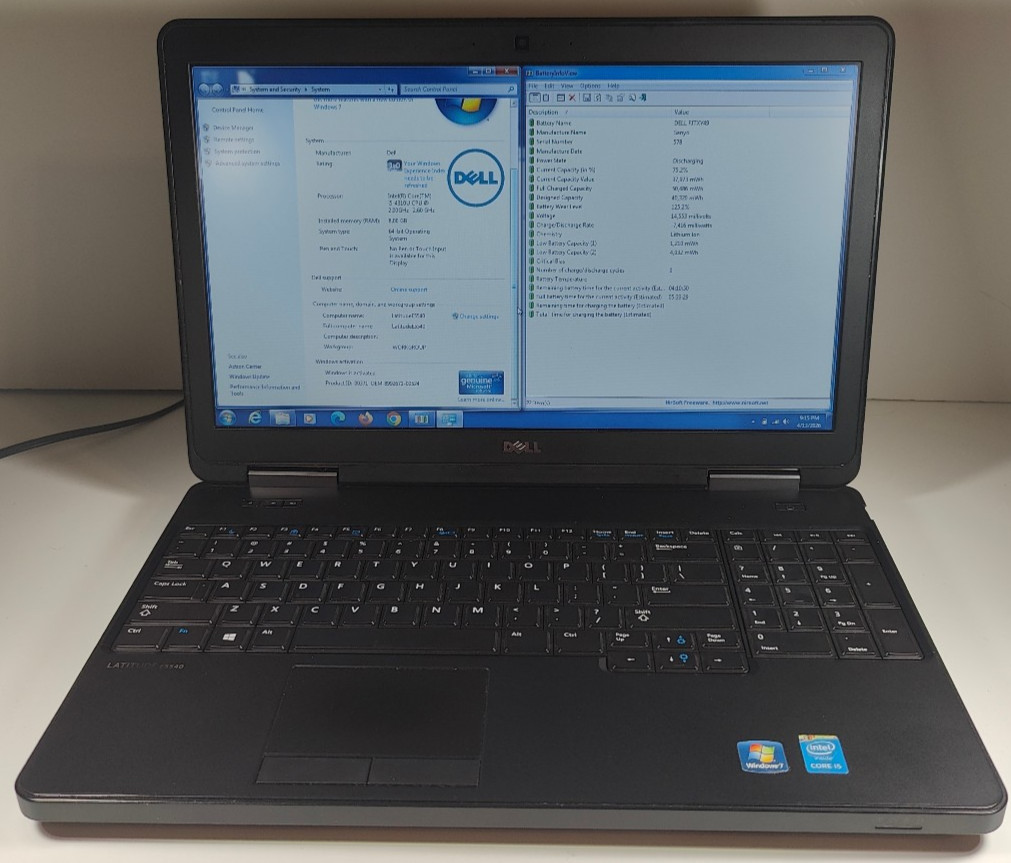 Dell Latitude E5540 Intel Core i5-4310U 2Ghz/8GB RAM/500GB HDD/15.6″ Win 7 Pro