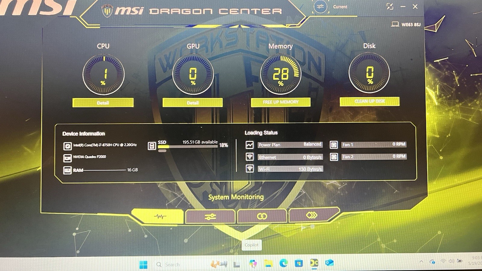MSI WE63 8SJ-233