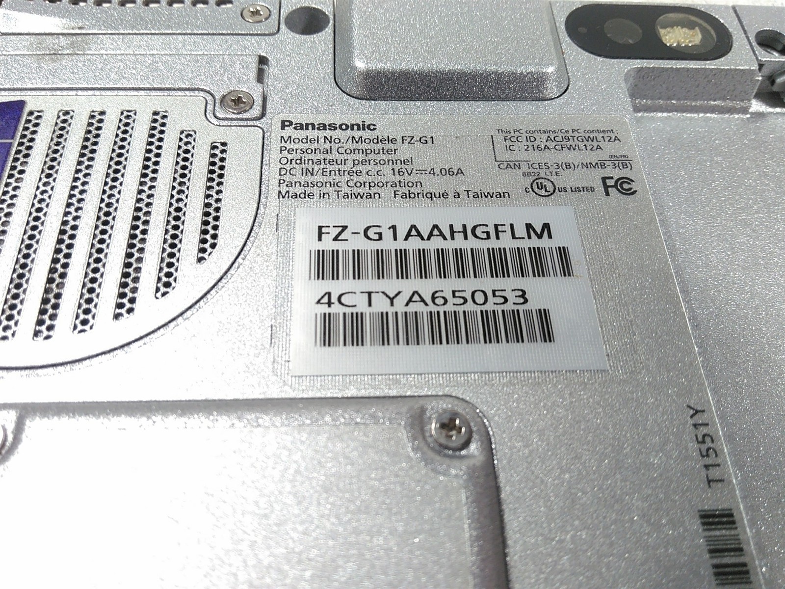 Panasonic ToughPad FZ-G1AAHGFLM Core i5-3437U 1.9GHz 8GB 128GB No Battery No PSU