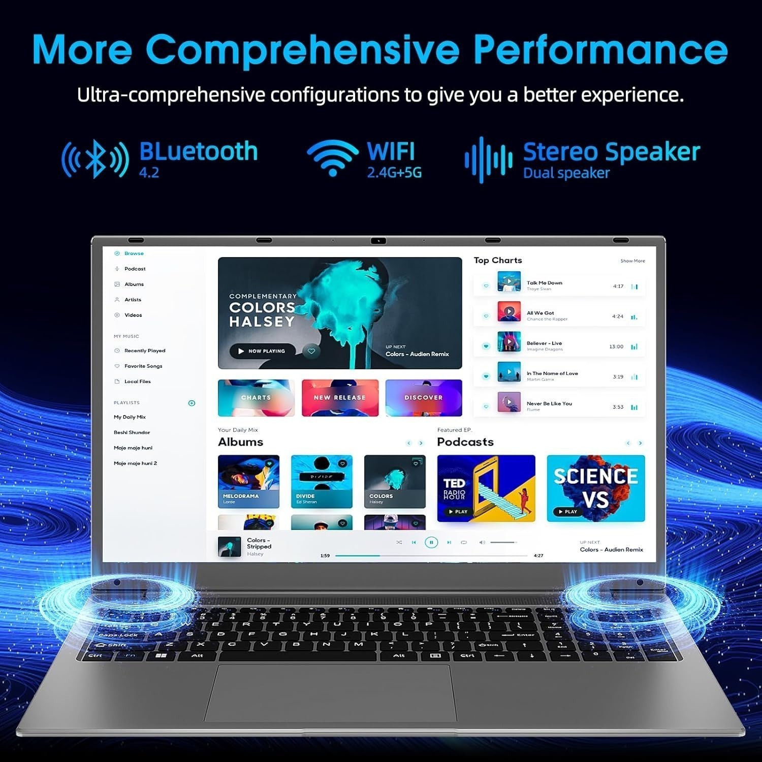 2025 Laptop Computer SGIN 17.3″ FHD Notebook 8GB RAM 256GB SSD Natural Black