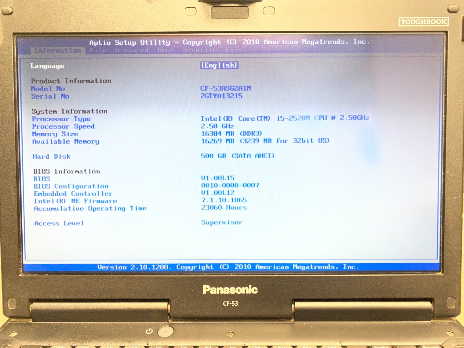 Panasonic CF-53 i5 16GB DDR3 500GB SSD Windows 11 Pro – Read Description