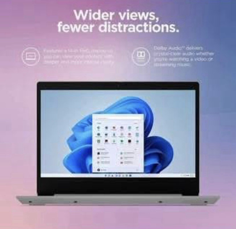 Lenovo Ideapad 1i, 14.0″ Laptop, Intel Pentium ,Cloud Grey, Windows 11 in S Mode