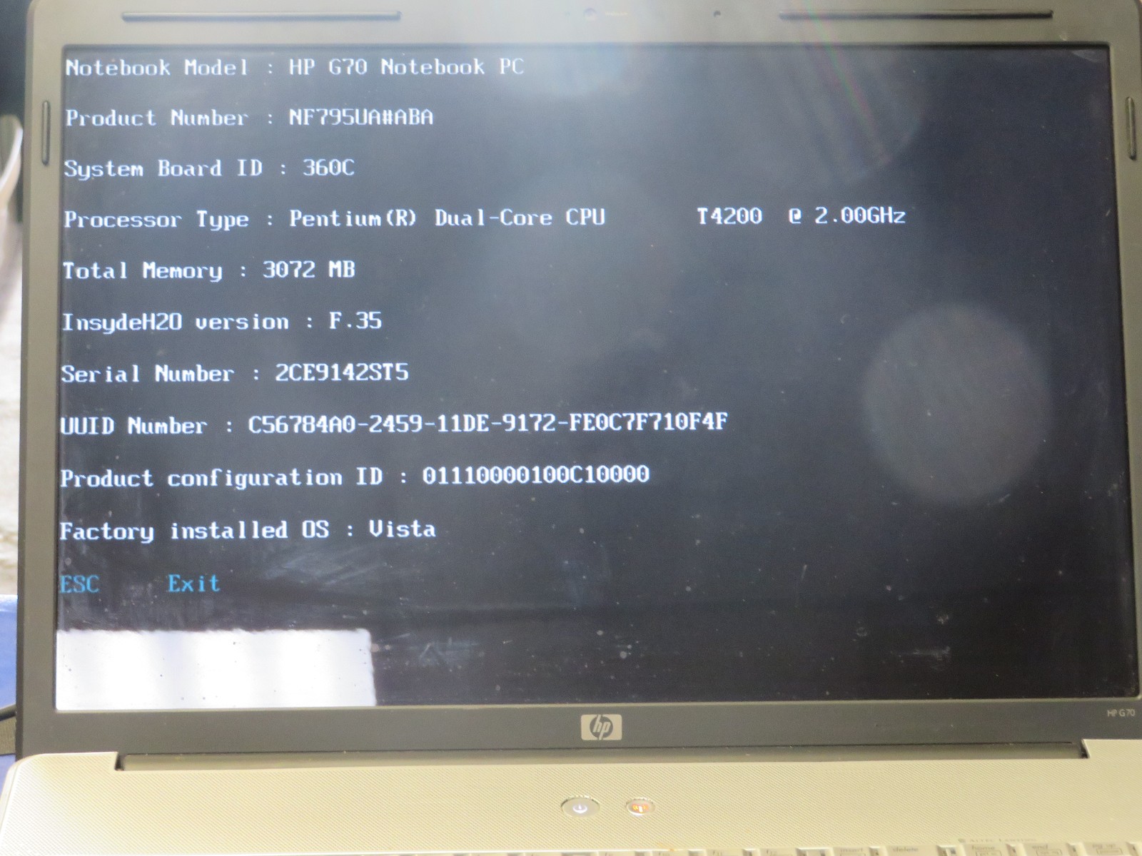 HP G70-250us LAPTOP* WINDOWS 7* 25G GB/8GB RAM *PARTS*AS-IS*