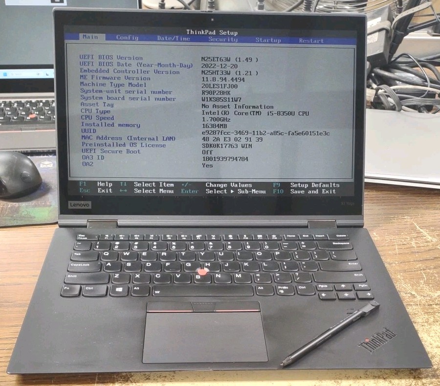 Lenovo ThinkPad x1 yoga 14″ W/ i5-8350U 1.7ghz, 16GB, 256GB, TOUCH, STYLUS.