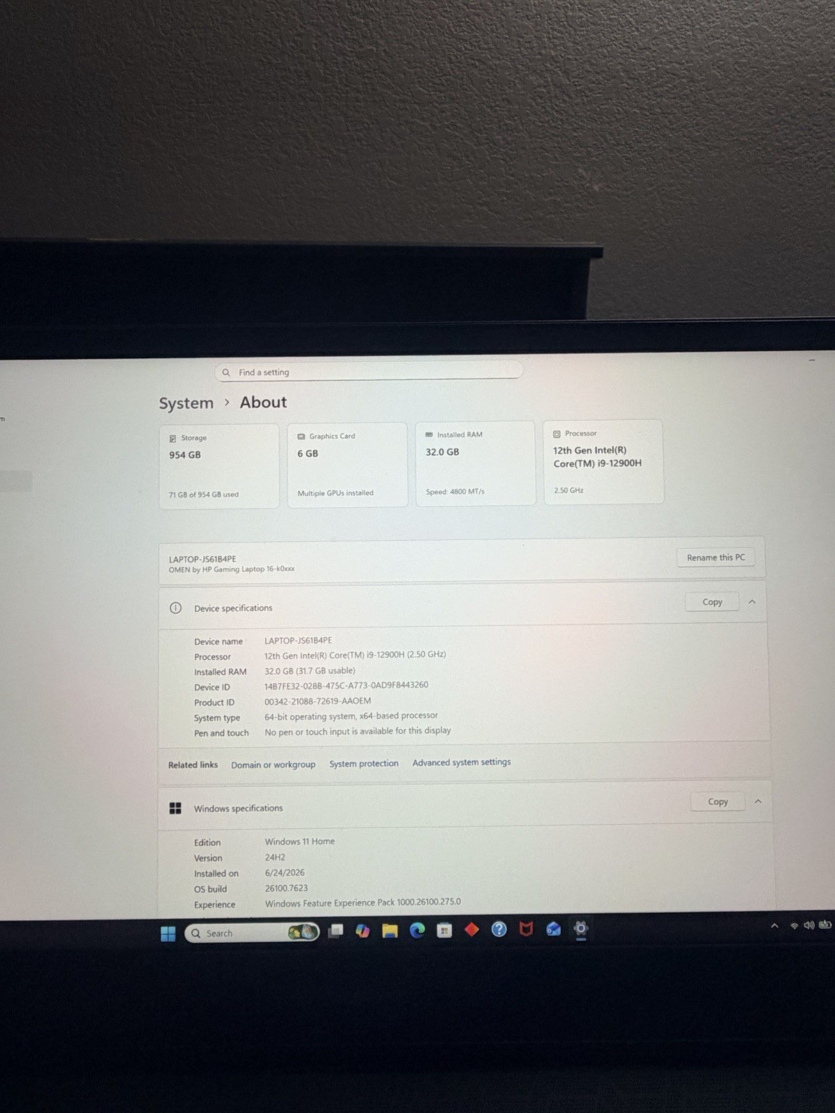HP OMEN 16-k0xxx Gaming Laptop 2K i9-12900 RTX 3060 32GB 1TB SSD Black