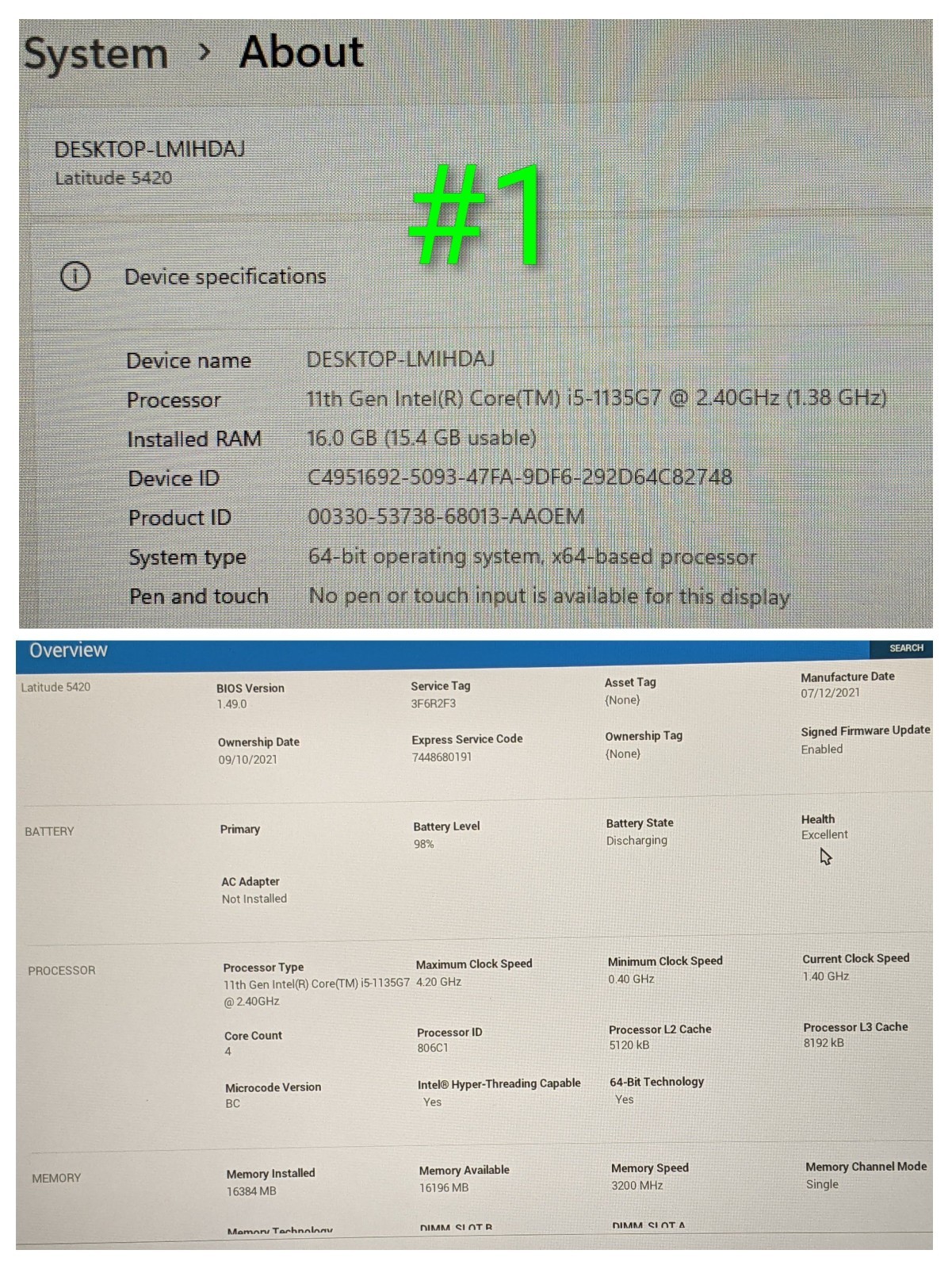 Dell Latitude 5420 14″FHD Core i5-11th Gen 2.4GHz 16GB 256GB SSD W11Pro +Charger
