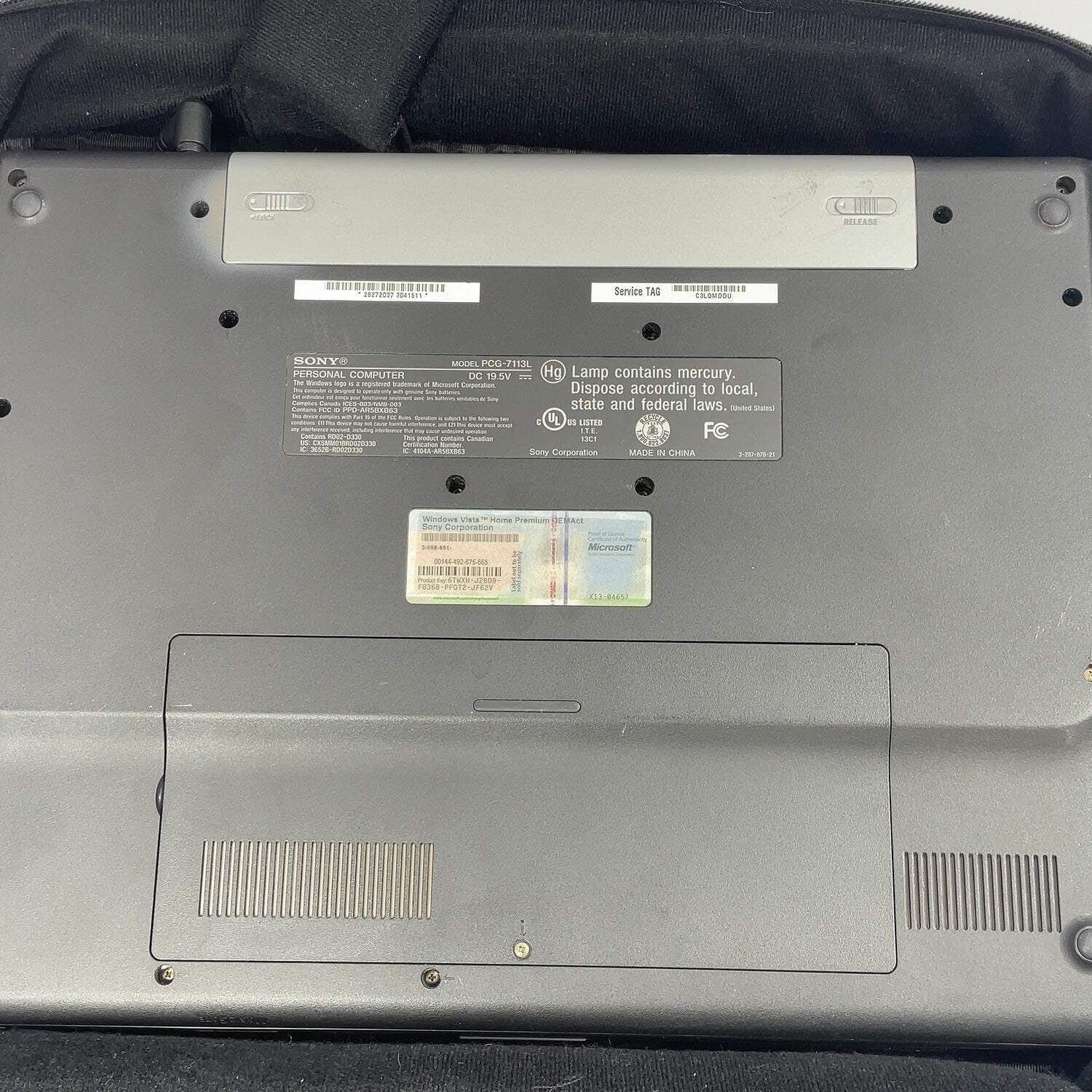 Sony Vaio PCG-7113L 15.4 Pentium Dual-Core 1.73GHz 2GB RAM 256GB HDD