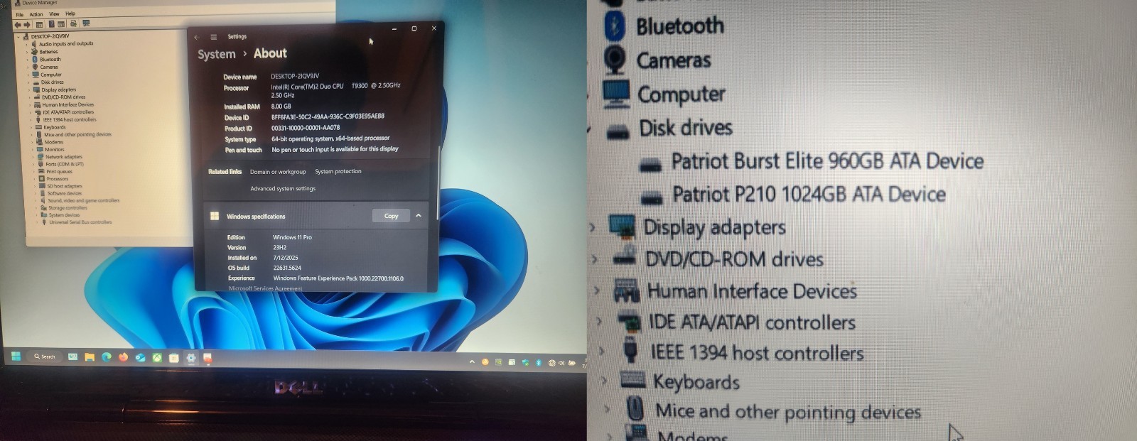 Dell XPS M1730, Intel® Core™2 Duo CPU 9300 @ 2.50 GHz, NVIDIA GeForce 8700M, 2TB