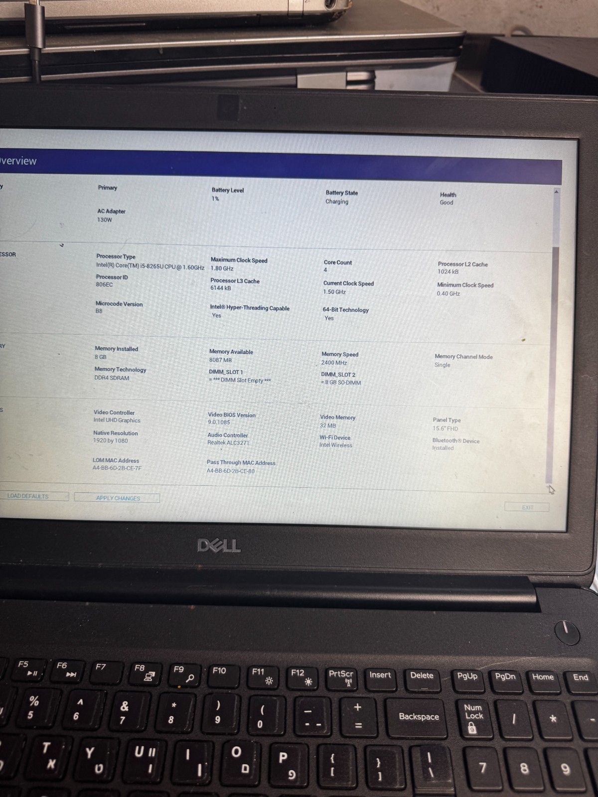 Dell Latitude 3500 Core i5-8265U, 8GB RAM 15.6″ Laptop *READ #6158