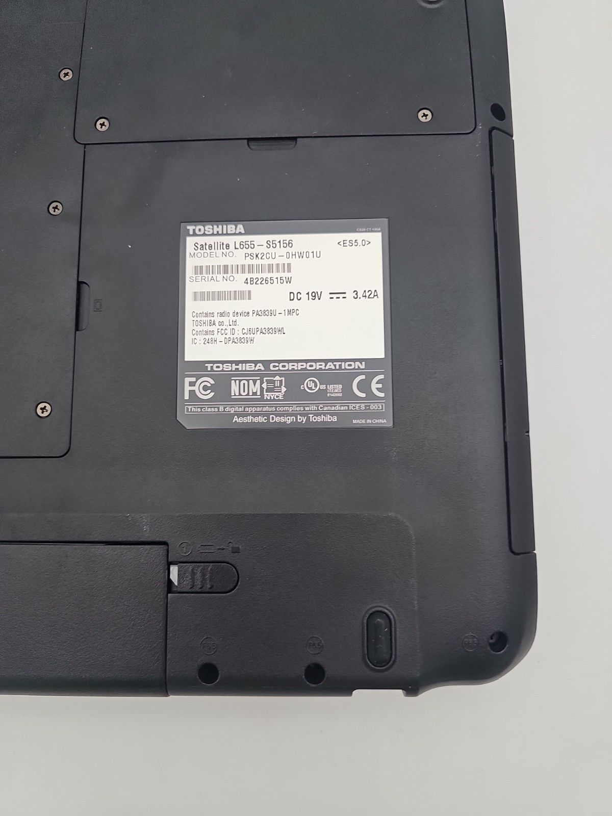 Toshiba Satellite L655-S5096 Intel Pentium 15.6″ Laptop – for parts