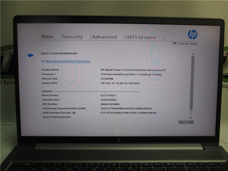 HP ZBook Power Laptop i7-11850H 2.5GHz 32GB RAM 512GB SSD Windows 11 Pro COA