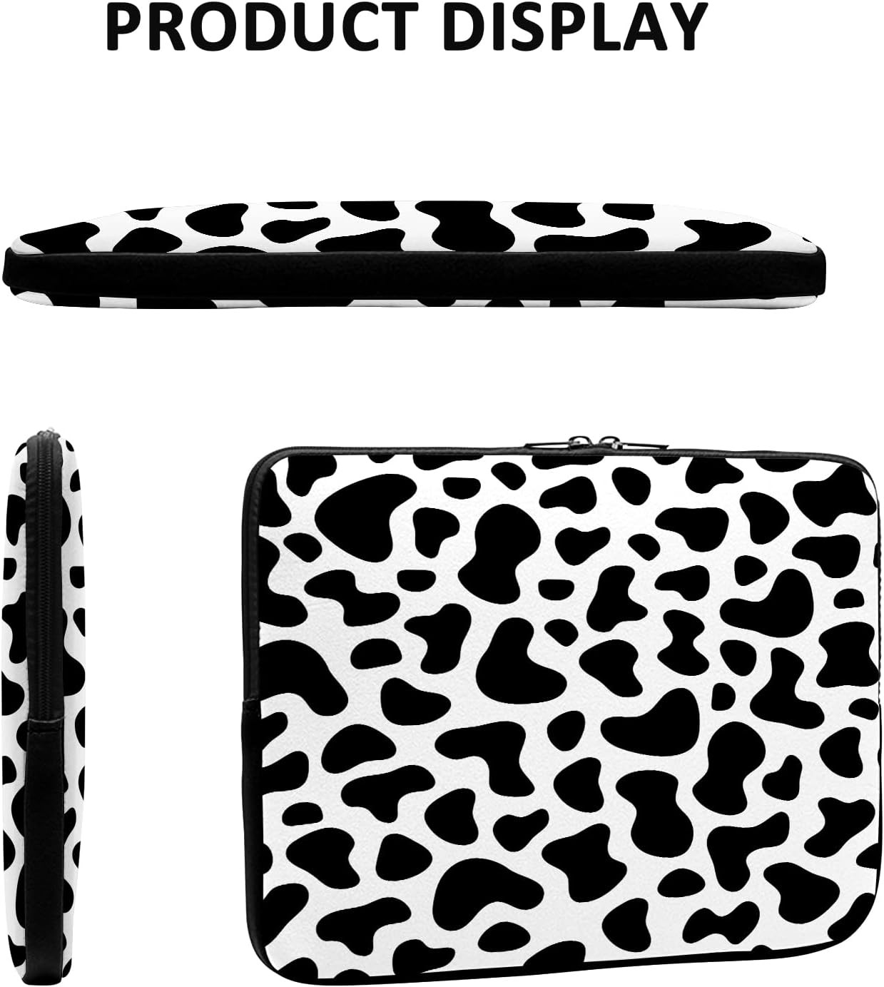 Laptop Sleeve Case Cow Print Notebook Computer Cover Bag for 13-15 Inch Laptop