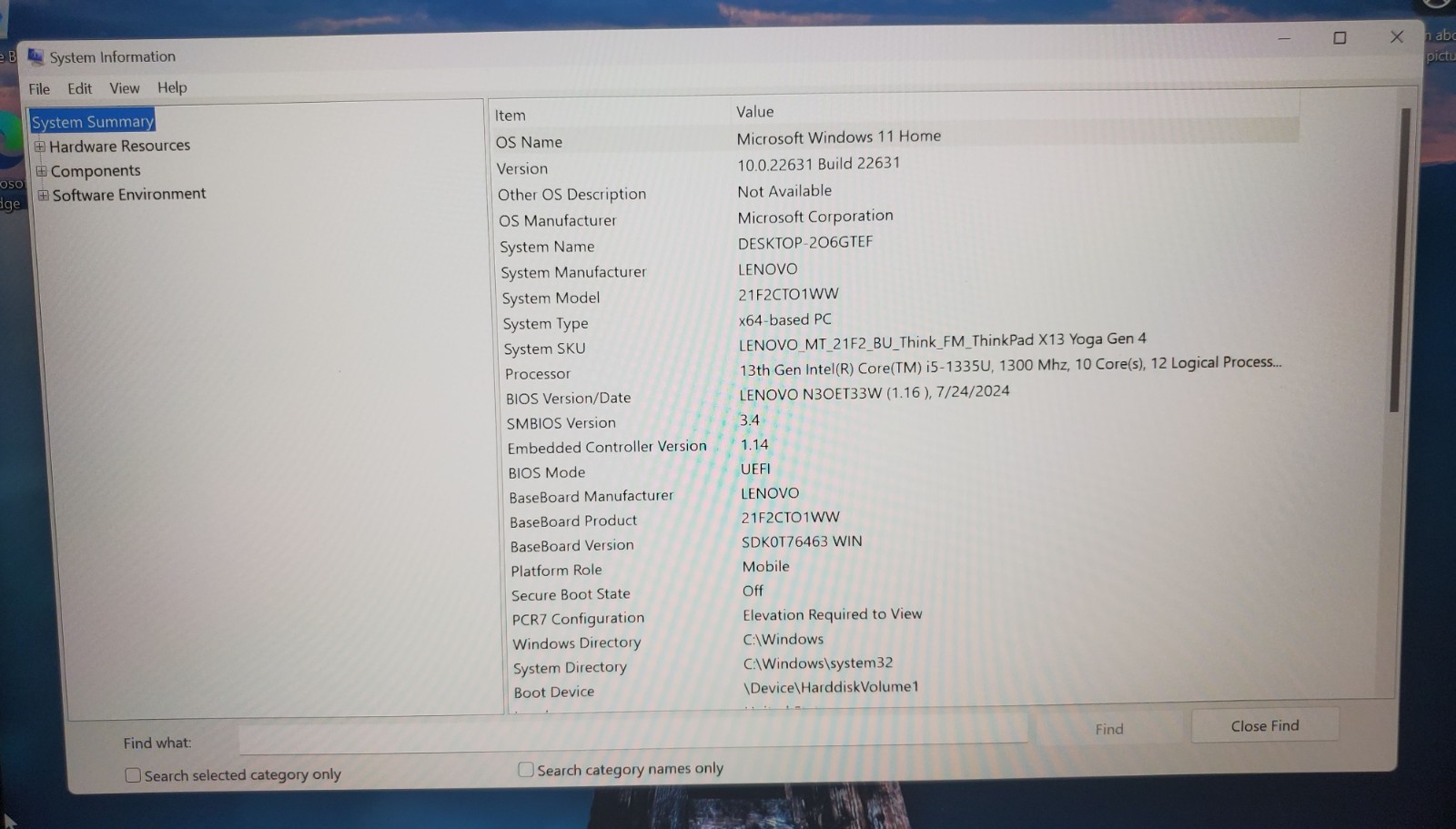 Lenovo ThinkPad X13 Yoga Gen 4 i5-1335U1.3GHZ 16GB RAM 512GB NVMe 21F2 Win10 Pro
