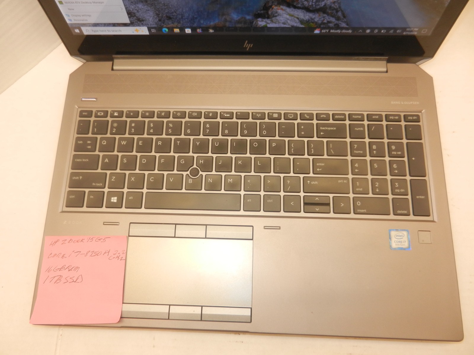 HP ZBOOK T-SCREEN 15.6″ CORE i7-8750H@2.3GHZ 16GB RAM 1TB SSD WINDOWS 10