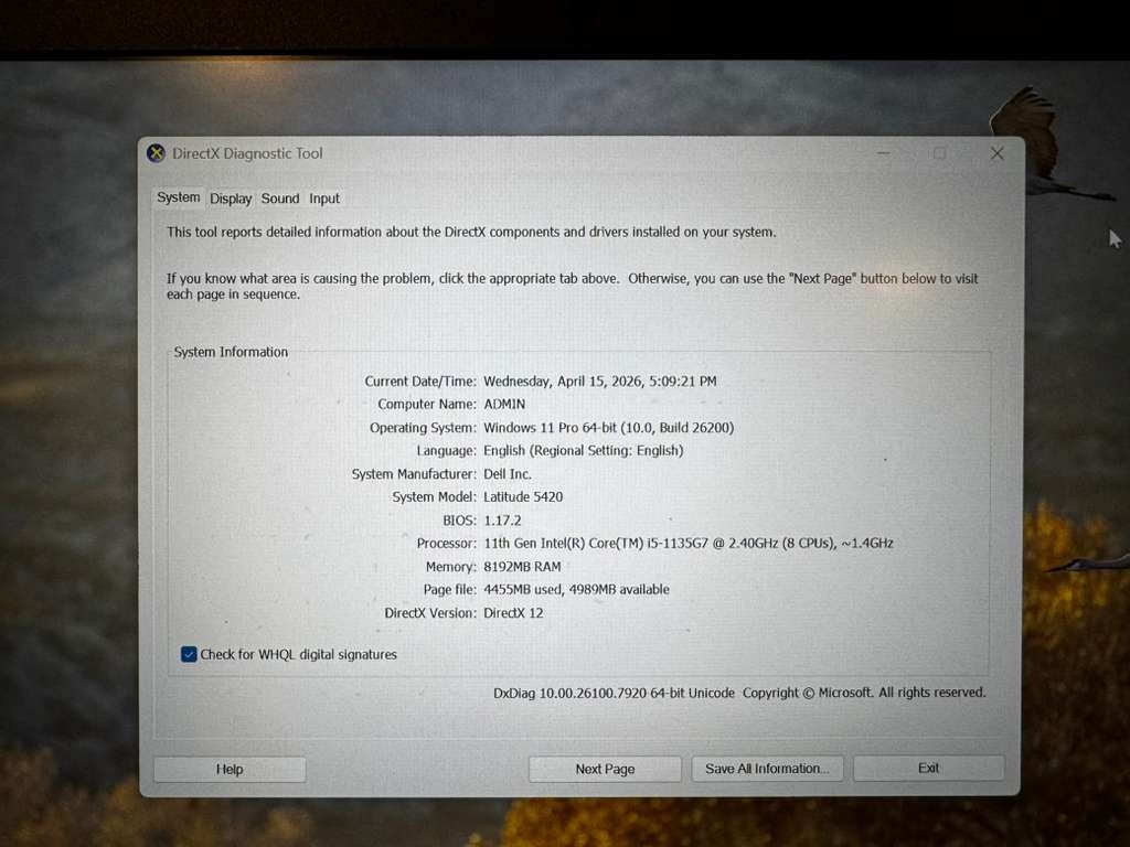 Dell Latitude 5420 14” (256GB SSD Intel Core i5-1145G7 2.6GHz 8GB RAM) Laptop
