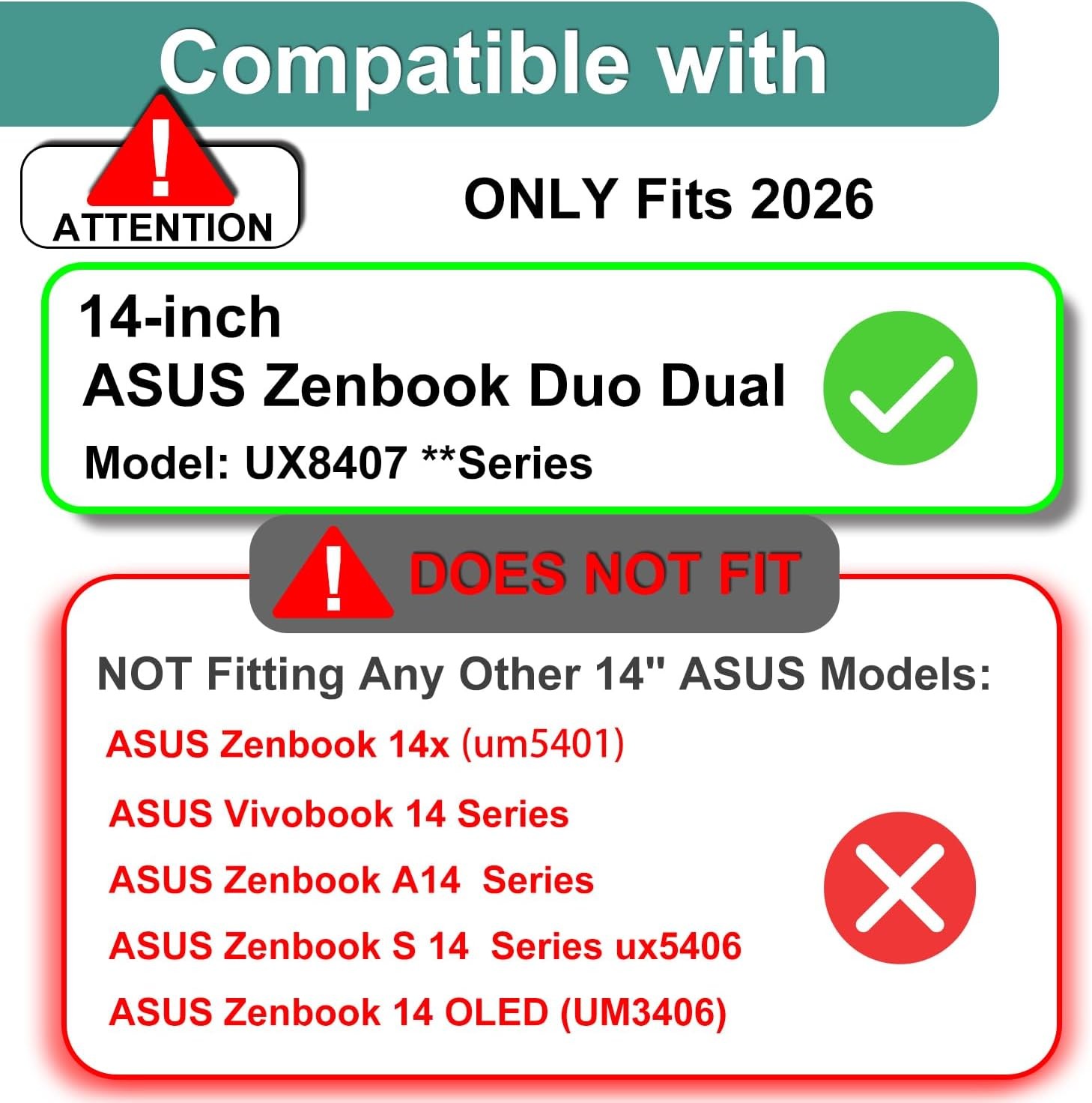 2-Pack Tempered Glass Screen Protector for 2026 New ASUS Zenbook DUO 14″ 2-in-1