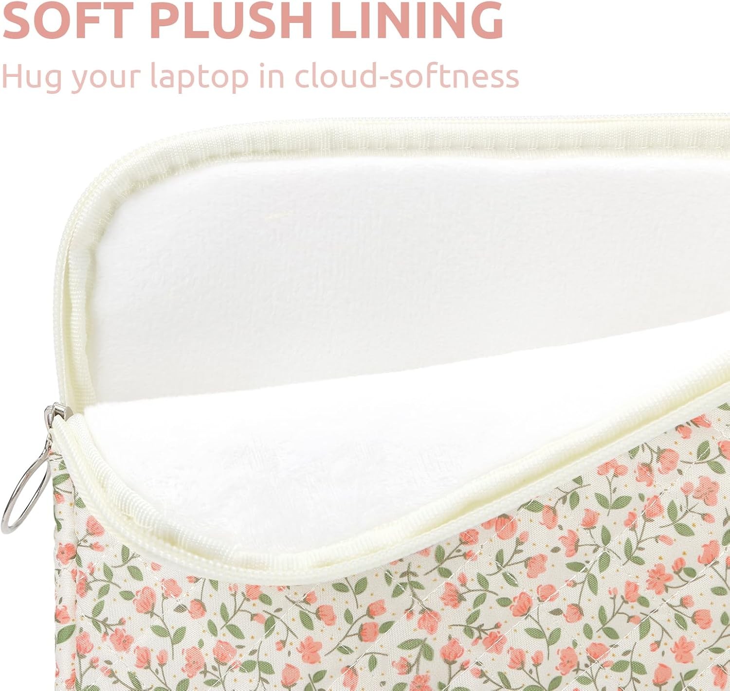 Cute Quilted Padded Floral Laptop Sleeve 13 Inch – Puffy Protective Case