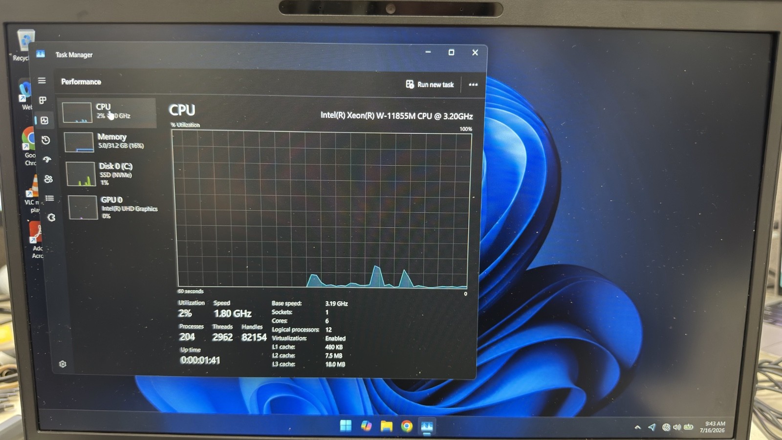 Dell Precision 7560 Xeon 32GB RAM 500GB SSD RTX A4000 *see photos**