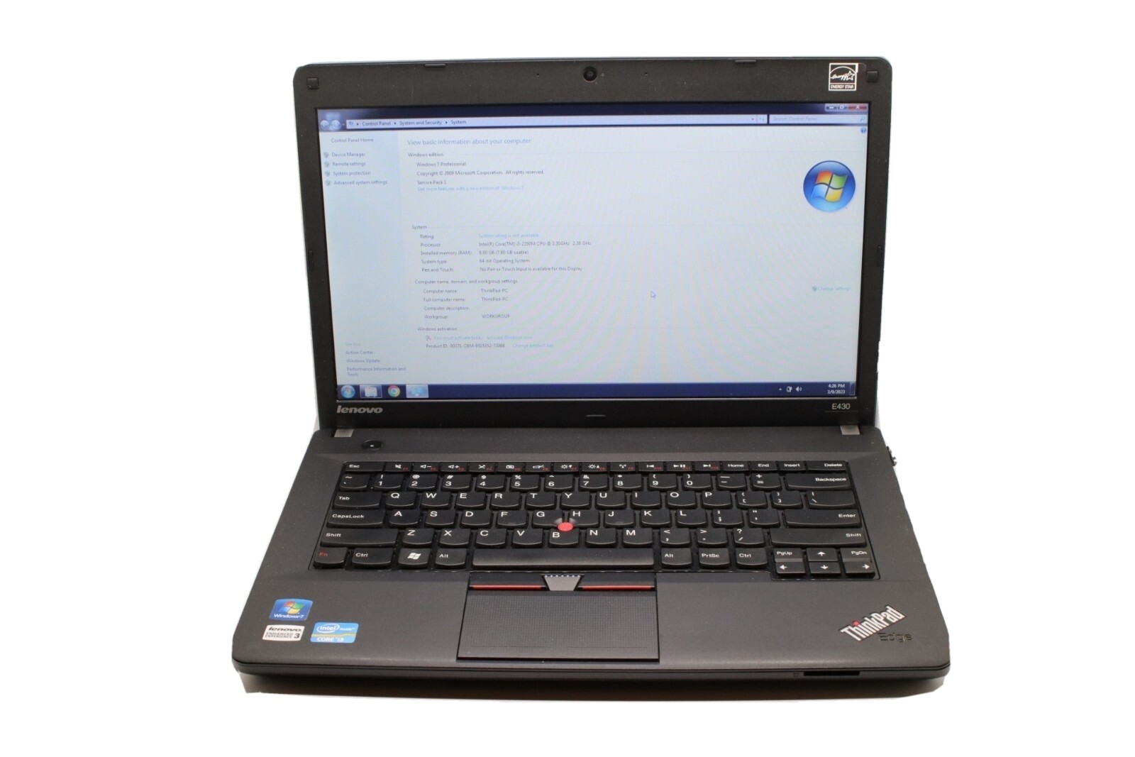 NO COMPUTRACE Lenovo Thinkpad Edge E430 i3-2350m 300GB HDD 8GB RAM IntelHD 3000