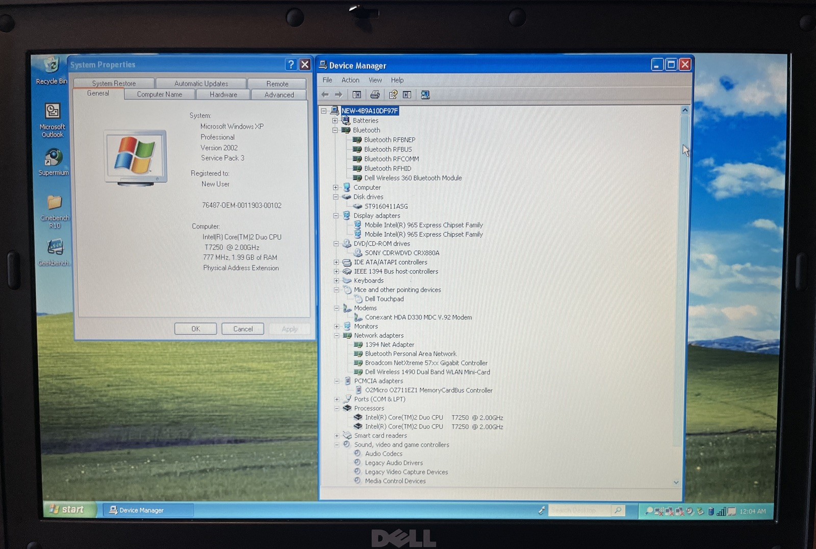 Dell Latitude D630 Retro Windows XP Laptop w/batt, chrg. (XJF1)