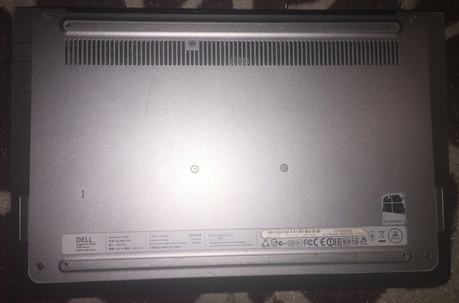 Laptop Inspiron 3135 3000 Series (Silver)
