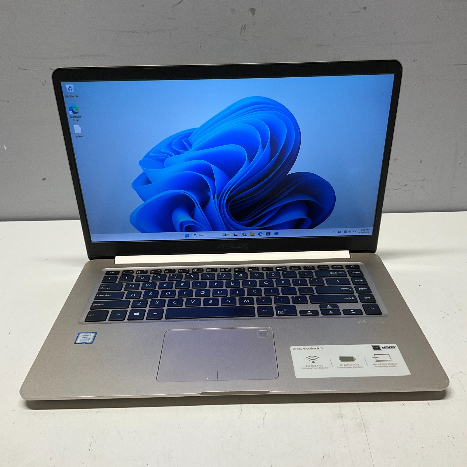 ASUS VIVOBOOK X510UAR | Intel I5-8250U | 256GB SSD 8GB Windows 11 Pro Laptop