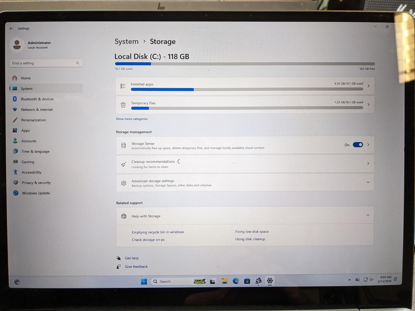MICROSOFT SURFACE LAPTOP GO 2 (2013) i5-1135G7 @ 2.4GHz, 8GB RAM, 128GB SSD