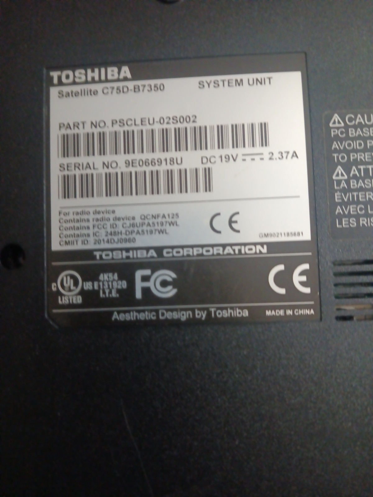toshiba satellite c75d-b7350