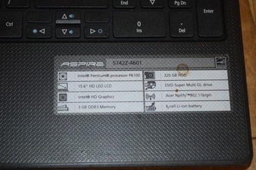 Vintage Acer Aspire 5742Z-4601 Laptop 15.6″ Intel Pentium P6100 320GB HDD