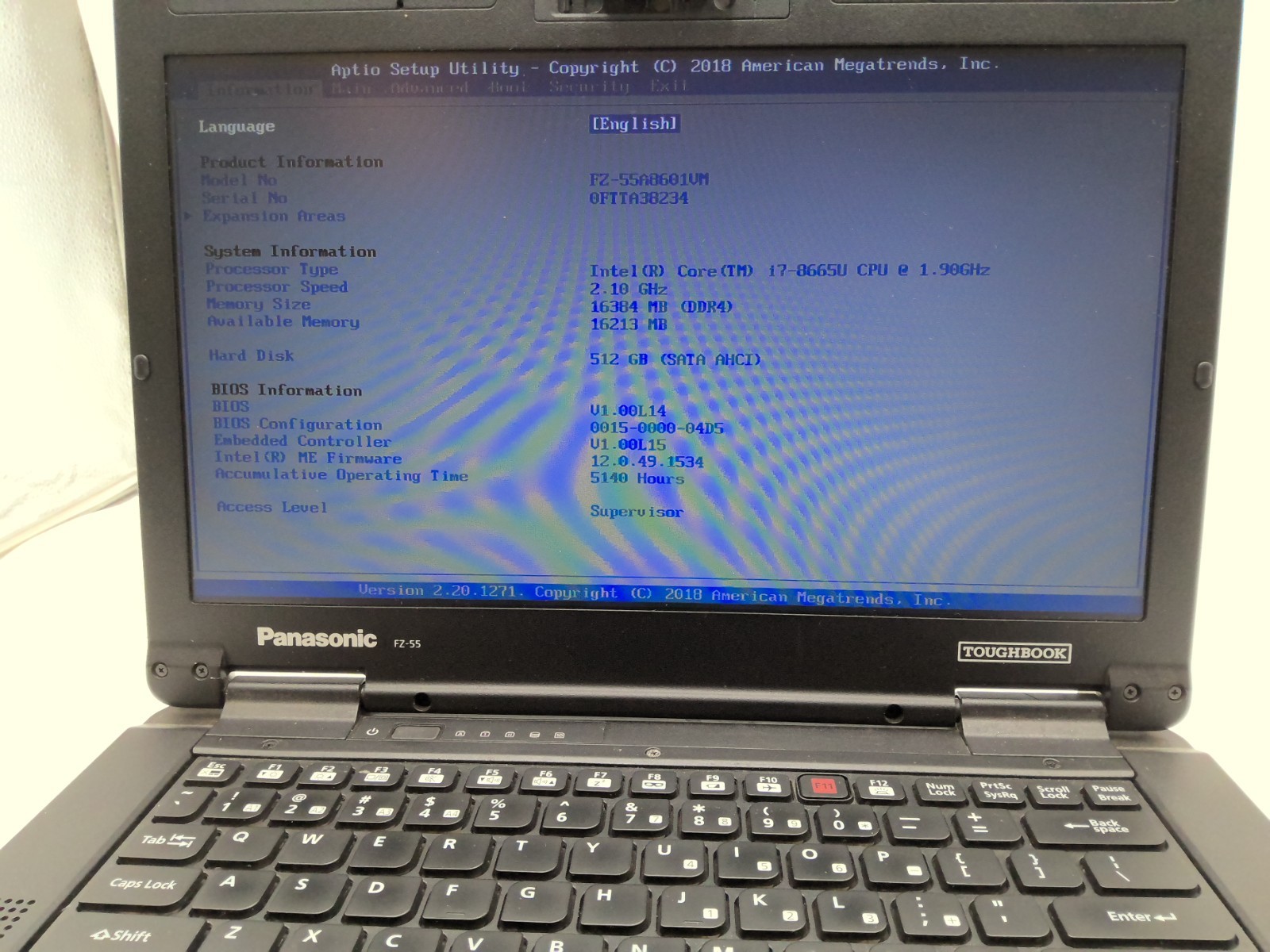 Panasonic Toughbook i7-8665U 1.9g 16Gb 512gb 14″ FZ-55A8601VM 0FTTA38234