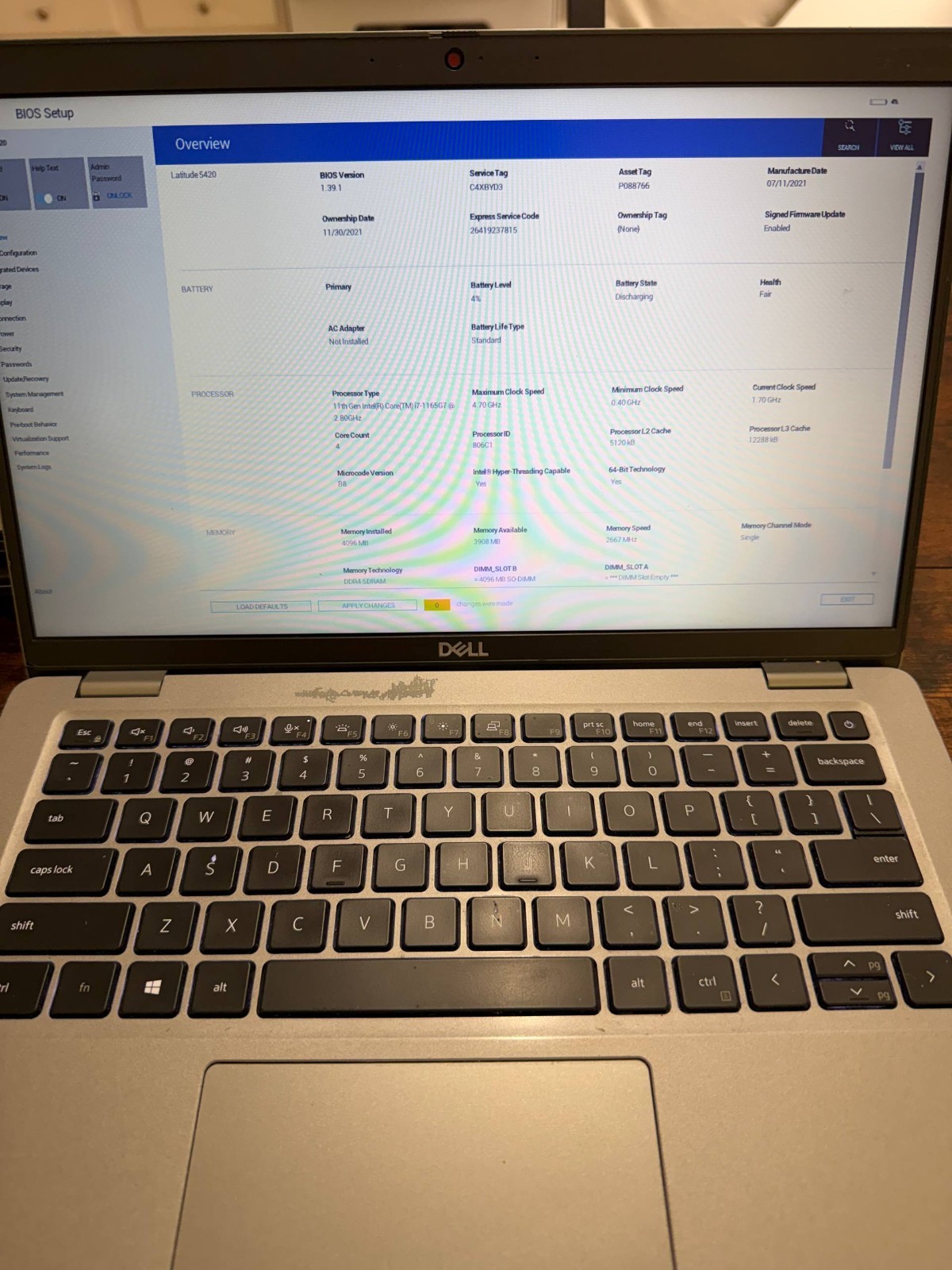 Dell Latitude 5420 14″ HD i7-1165G7 No ram/ssd/charger Fair condition