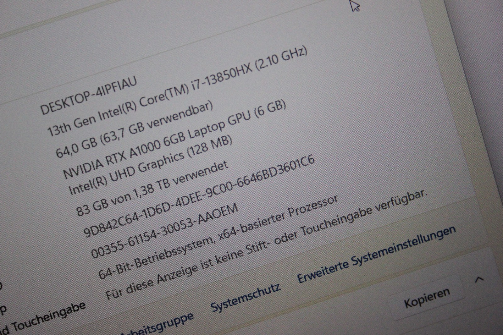 Dell Precision 7680 | i7-13850HX | 16″ 64GB | 1.5TB SSD | RTX A1000 | Win 11 P