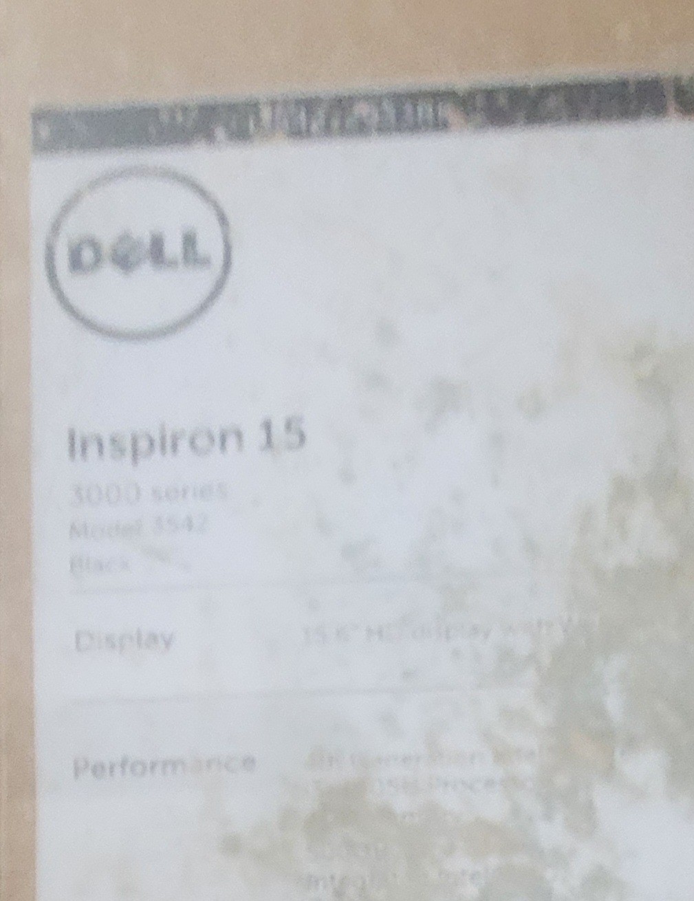 Dell Inspiron 15″,3000 Series, w/ Windows 10 Home.