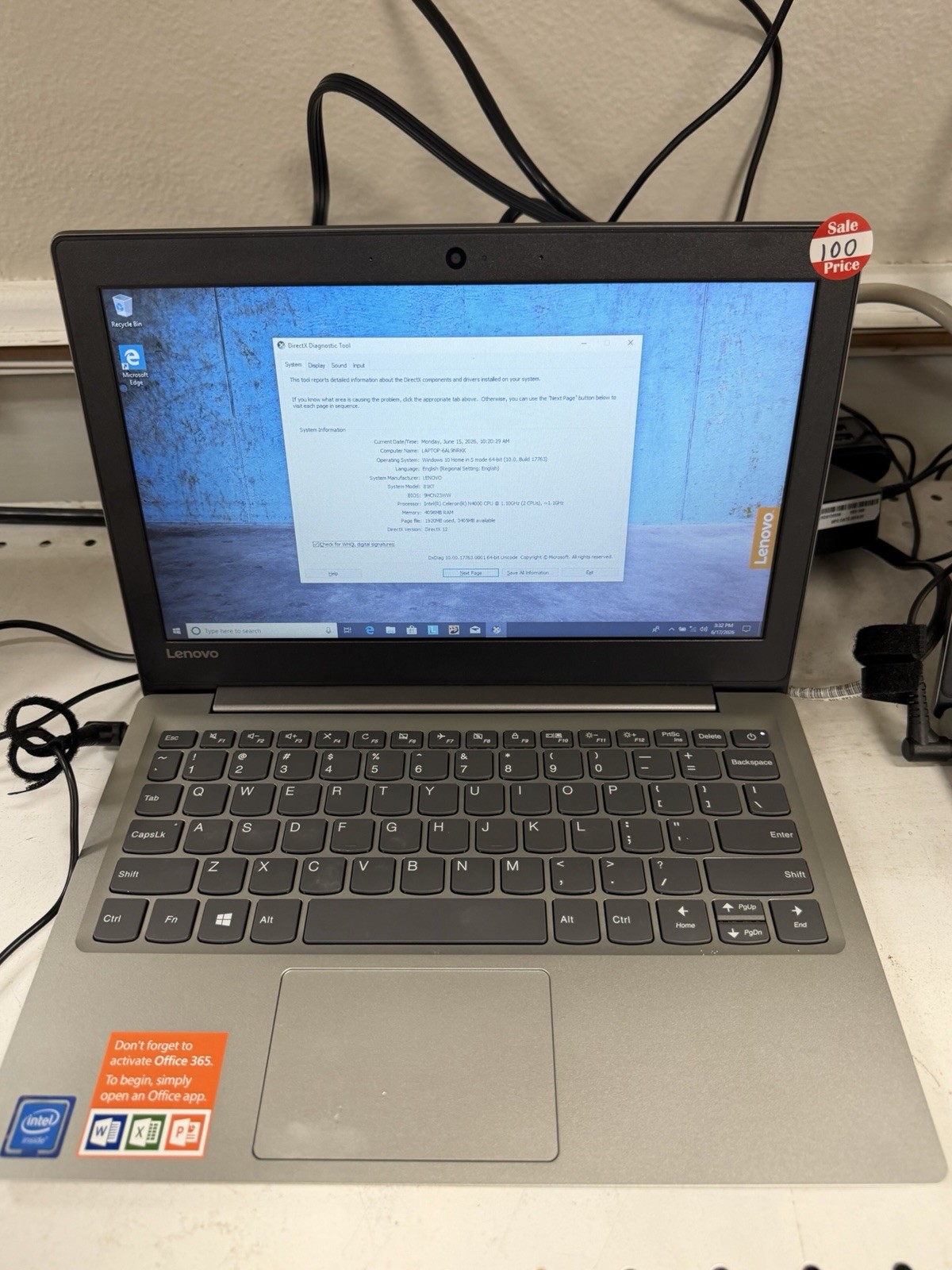 Lenovo 130S-11IGM 11.6-Inches 4GB RAM 64GB SSD Laptop – Mineral Gray