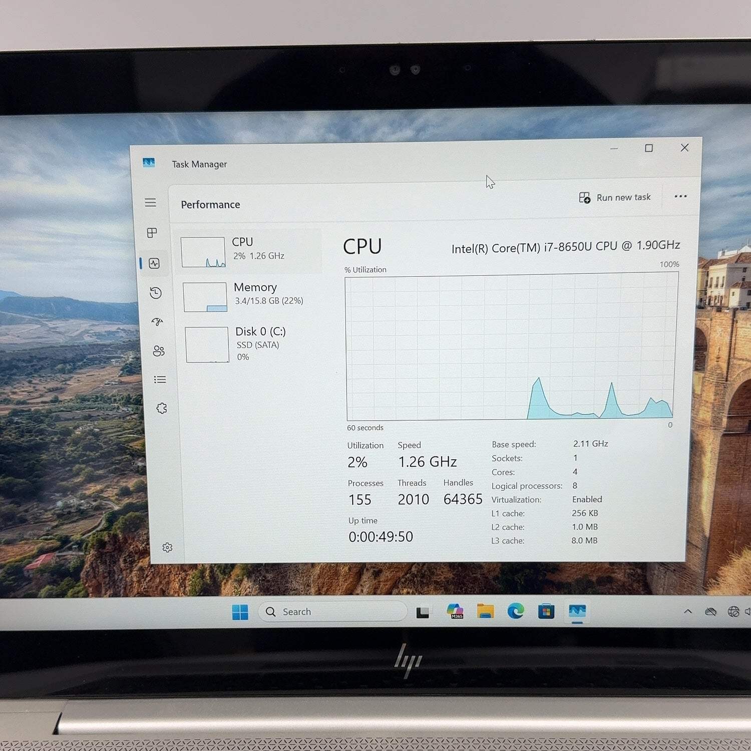 HP EliteBook 3RF07UT#ABA 13.9″ i7-8650U 1.9GHz 16GB RAM 250GB SSD