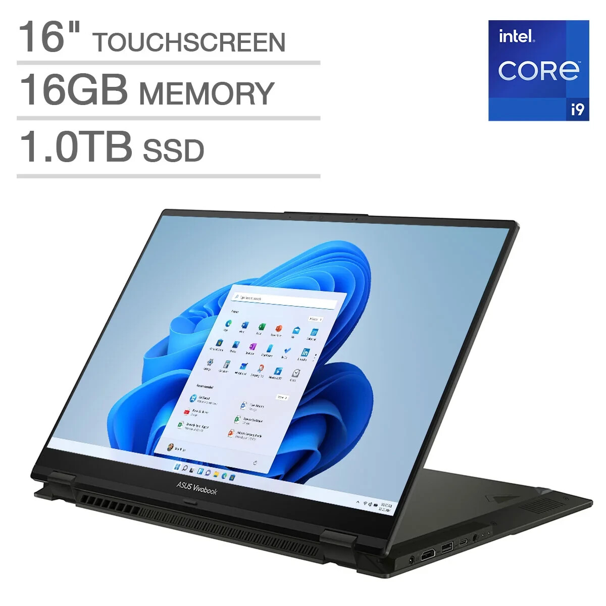 Asus Vivobook 16 S Flip 2 in 1 Touchscreen i9-13900H 16G RAM 1TB SSD Win11 Warty