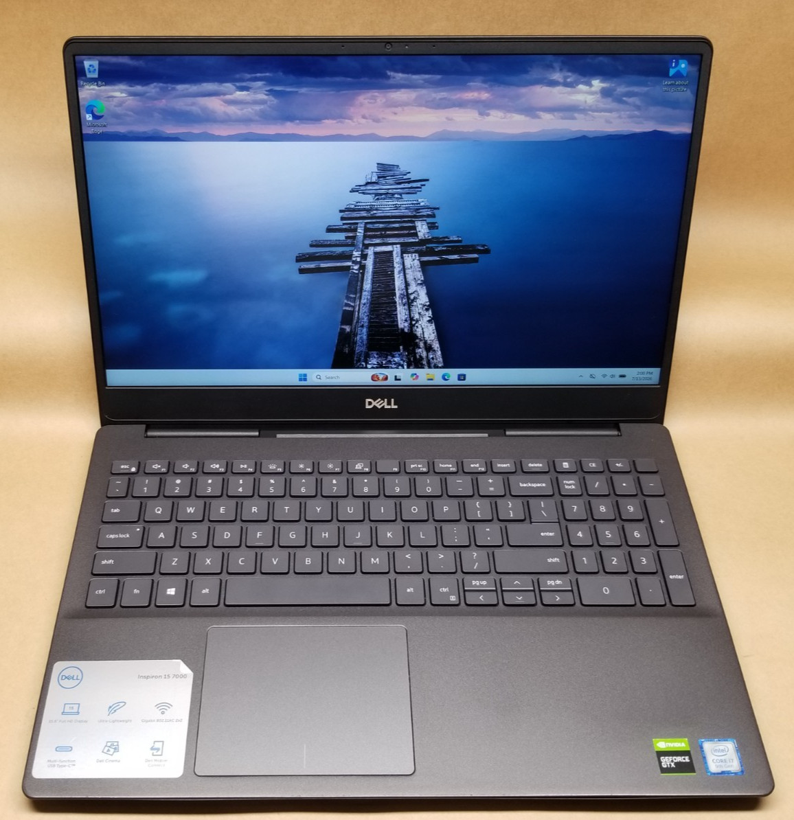 Dell Inspiron 7590 15.6 FHD i7-9750H 2.60GHz 16GB RAM 256GB SSD, GTX 1050 WIN 11