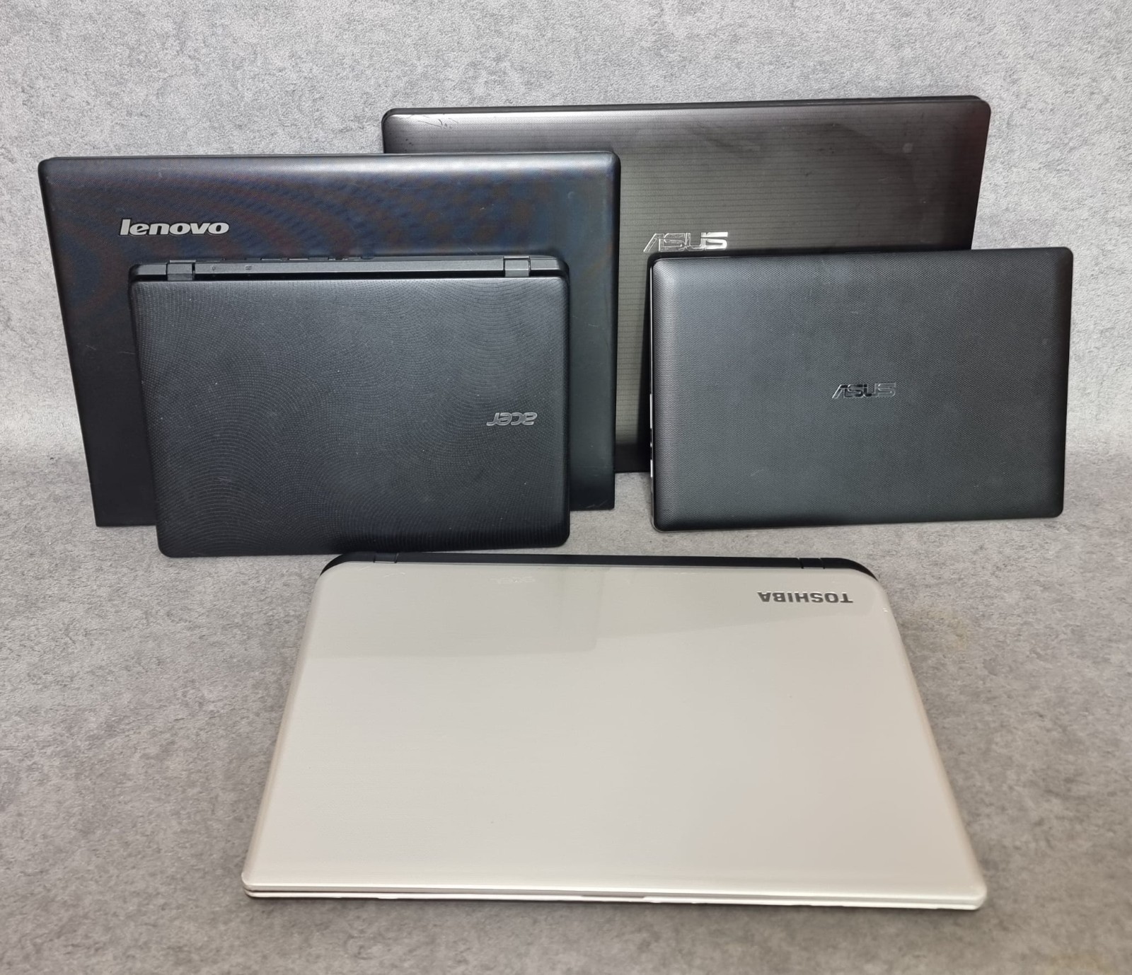 5 laptops notebooks bundle hobbyists faulty Asus Lenovo Acer Toshiba spare part