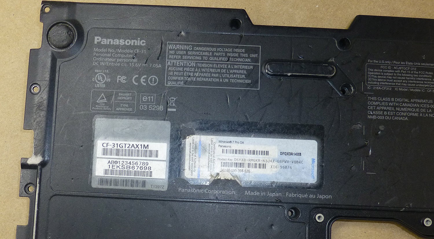 Panasonic Toughbook CF31 Back cover housing