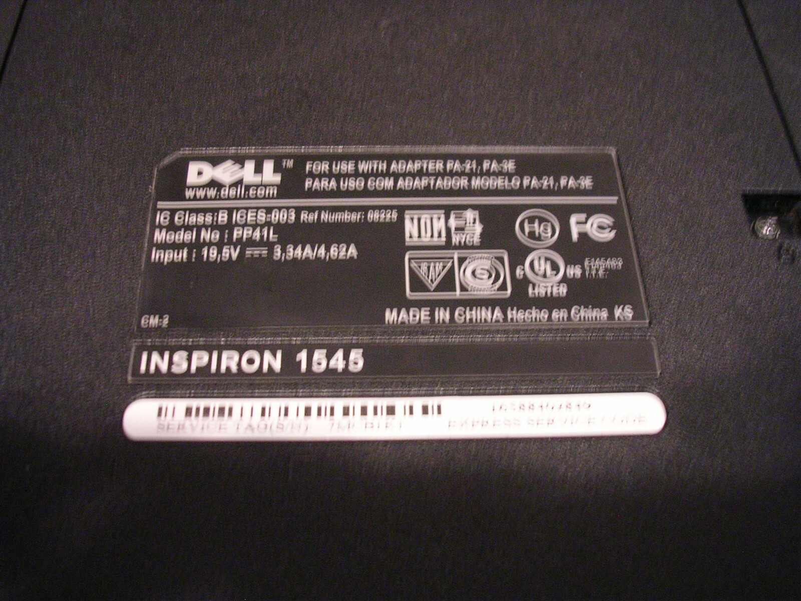 DELL INSPIRON 1545 WITH INTEL CELERON CPU ANGELS BASEBALL 1961 TOP