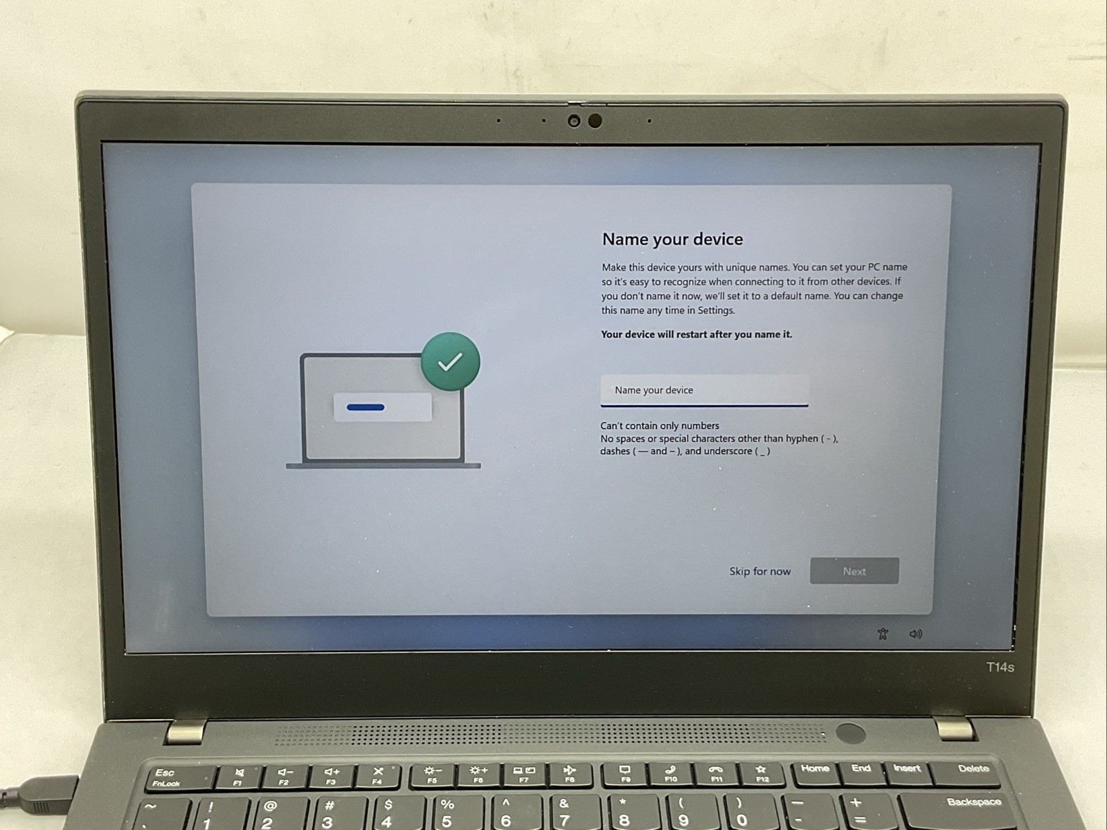 Lenovo ThinkPad T14s Gen 2 – i7-1185G7 – 16GB, 512GB, Win 11 – No Battery, works