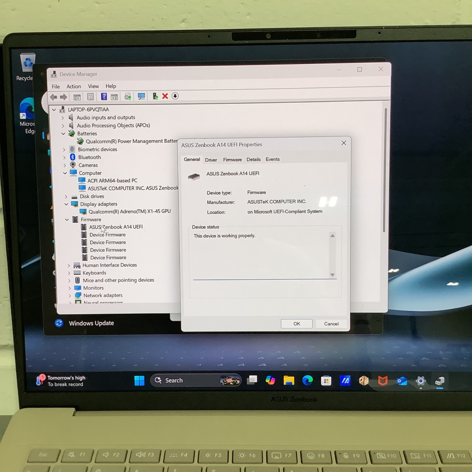ASUS Zenbook A14 (UX3407Q) 14″ FHD+ OLED Snapdragon X Plus 16GB RAM 512GB SSD