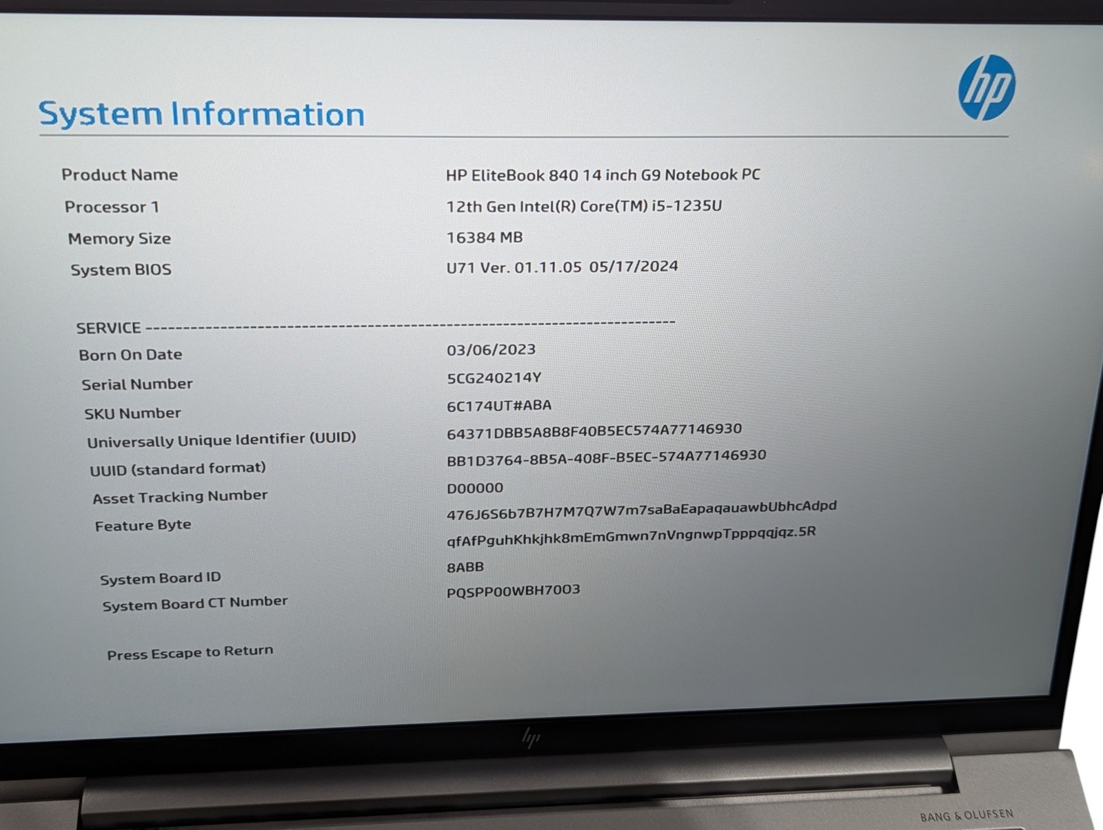 HP EliteBook 840 G9 i5-1235U 14″ 16GB RAM 512GB SSD – Grade D