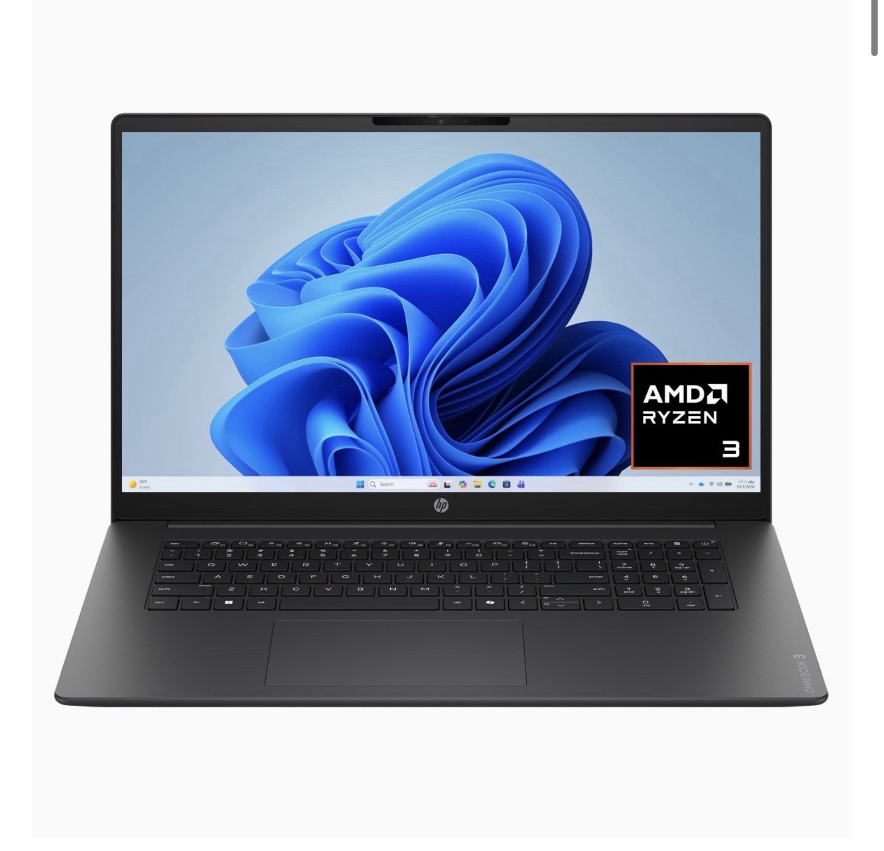 HP OmniBook 3 17.3 inch Laptop PC, FHD Display, AMD Ryzen 3 30, 8 GB 17-dp0199nr