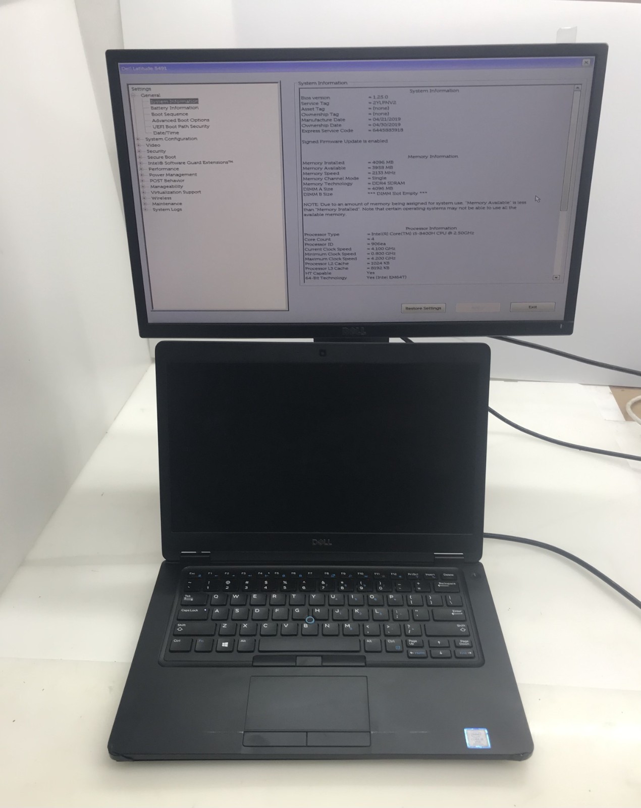 LOT(2) DELL LATITUDE 5491 i5-8400H@2.50GHz NO OS/SSD/RAM *READ