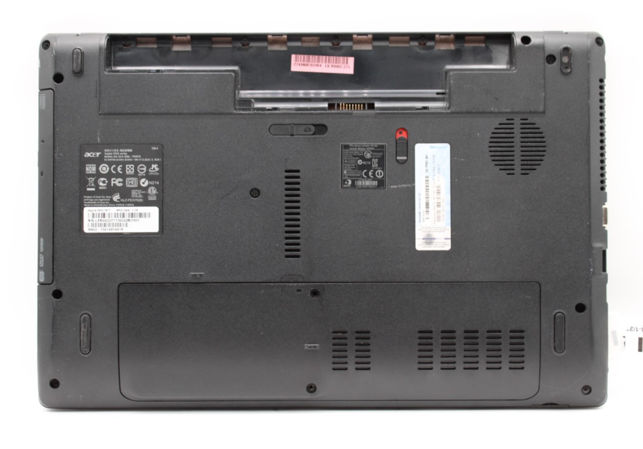 Acer Aspire 5552 AMD Athlon II X2-P340@2.2GHz 8GB DDR3 NO STORAGE/OS *USED/TSTD*