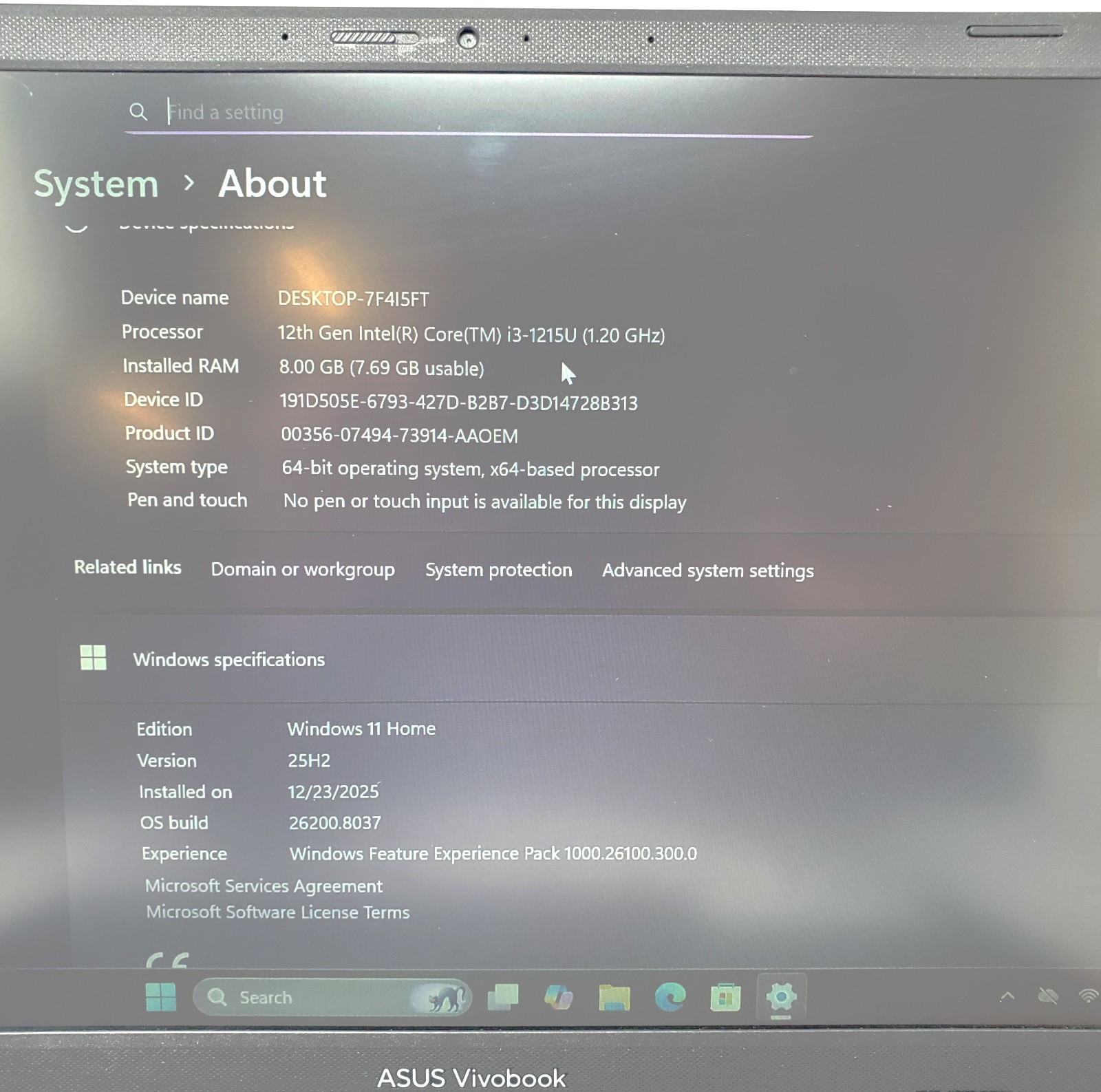 Asus Vivobook X1404Z/ 14″/ i3-1215U 1.2GHz/ 8GB RAM/ 128GB SSD/ Windows 11 Home