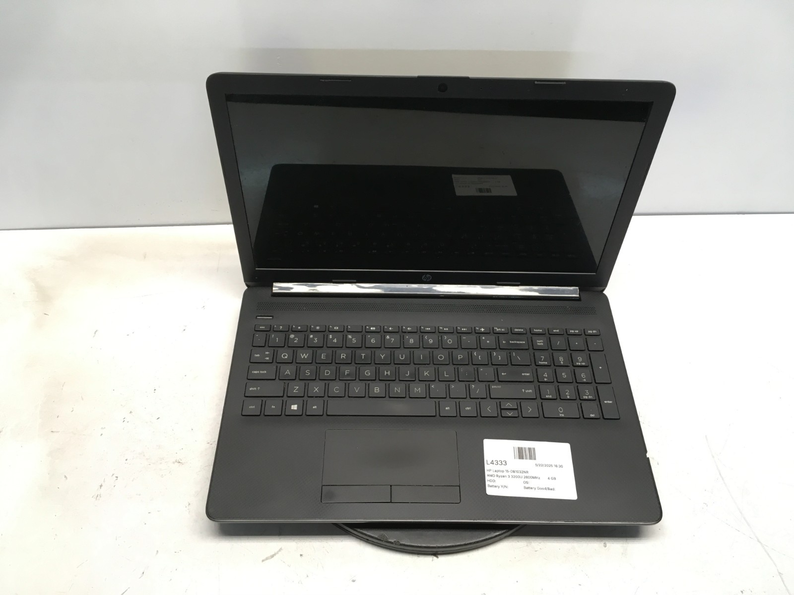 HP 15-DB1032NR AMD Ryzen 3 3200U 2600MHz 4 GB NO HDD/Battery